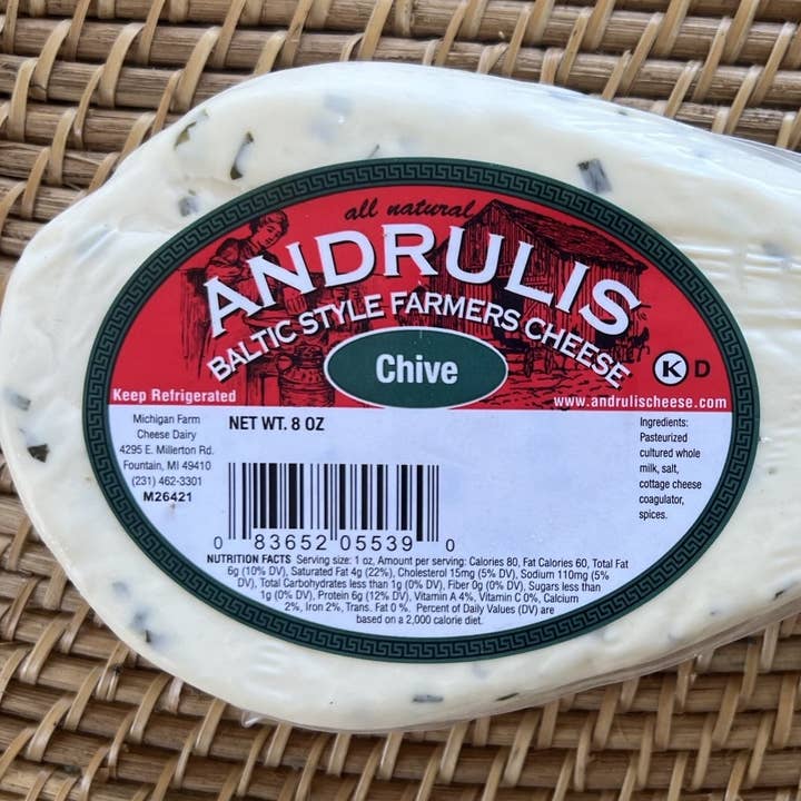 Andrulis Farmers Cheese Chive for wholesale by Andrulis