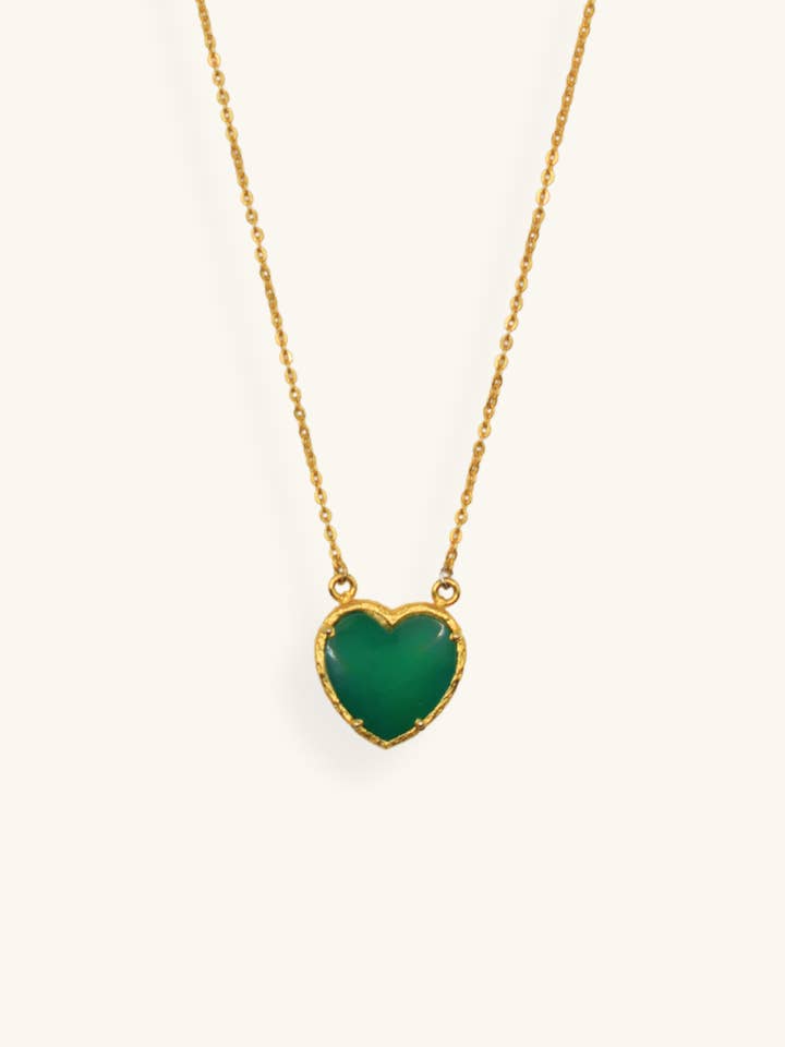 Green Love Stone Necklace for wholesale by Lalinde Design