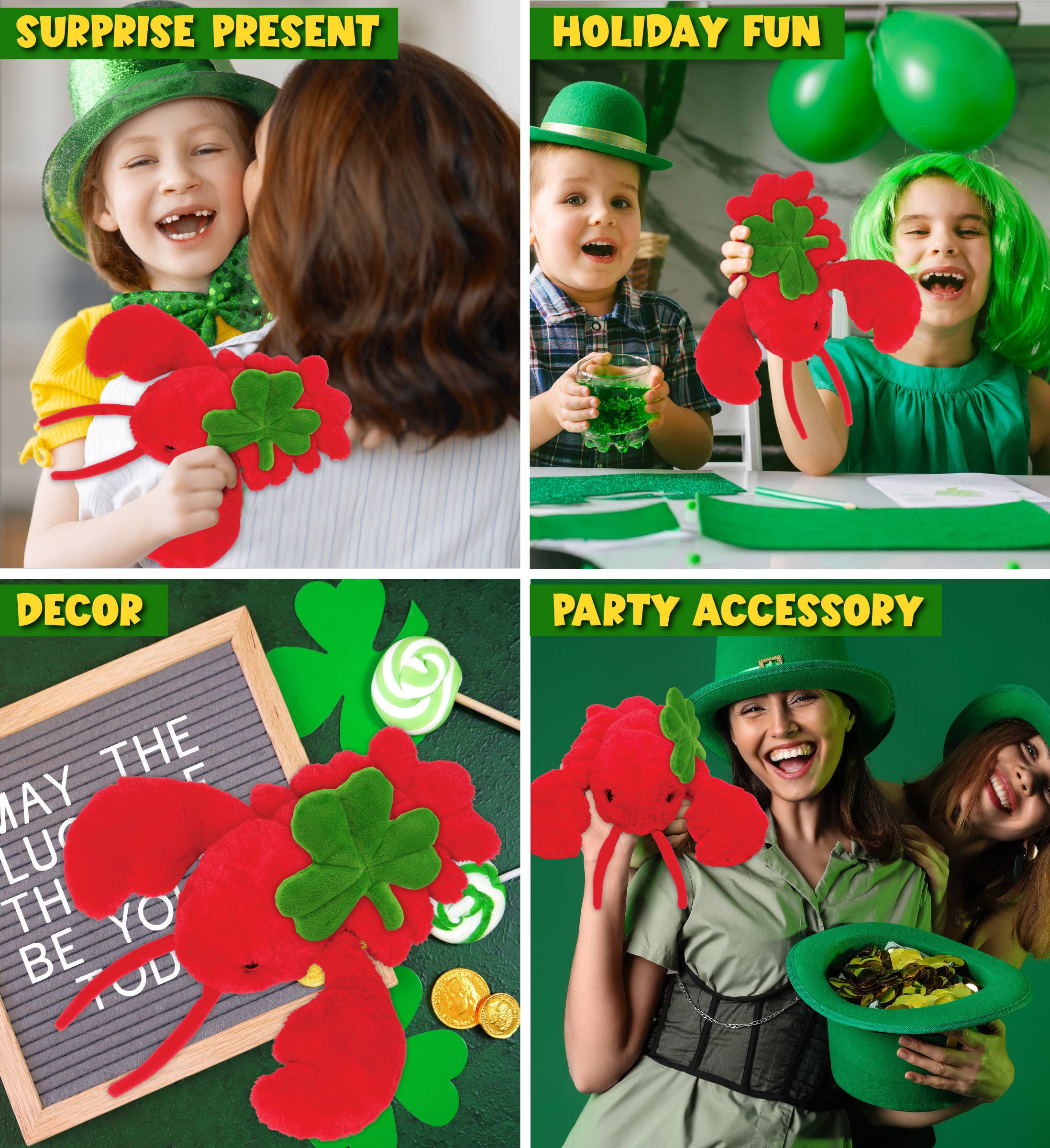 Cota Global – wholesale Fyllda/plyschleksaker - Barn och baby – Plyschklöver - Supersoft plysch - Elegant röd hummer2