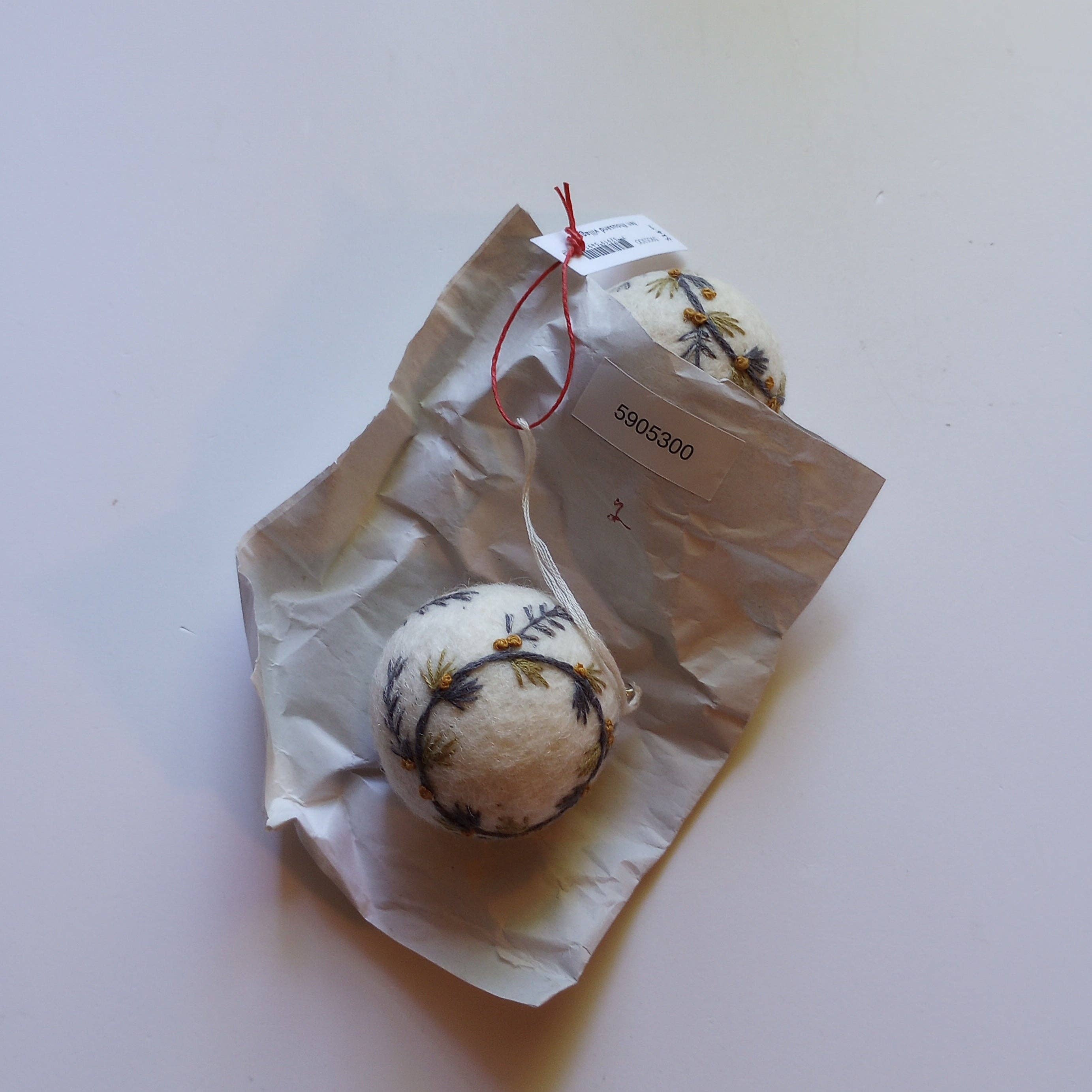 Ten Thousand Villages - Wholesale Ornament - Lovely Wreath Embroidered Felt Ball Ornament4