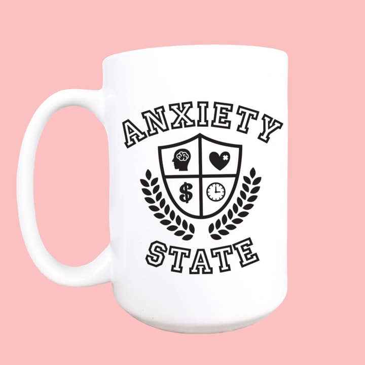 15oz Anxiety state ceramic coffee mug for wholesale by Mug and Mini