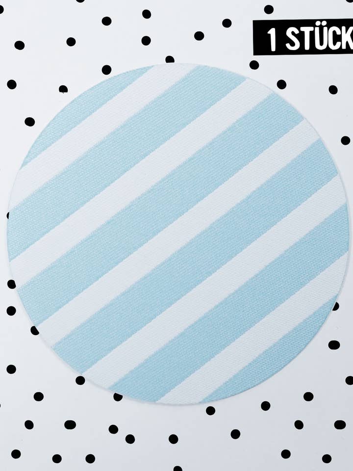 XXL-patch - strepen mint/wit - rond *Iron-On* voor wholesale door Paul und Clara