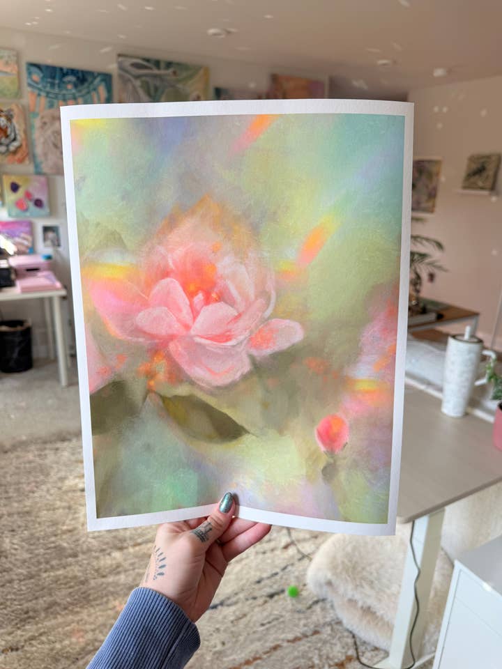 Peony and Rainbows Art Print for wholesale by Jess Harris Art