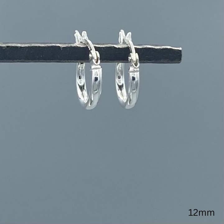 Something Silver - Wholesale Hoop Earrings - 2mm Sterling Silver French Lock Tube Hoops2