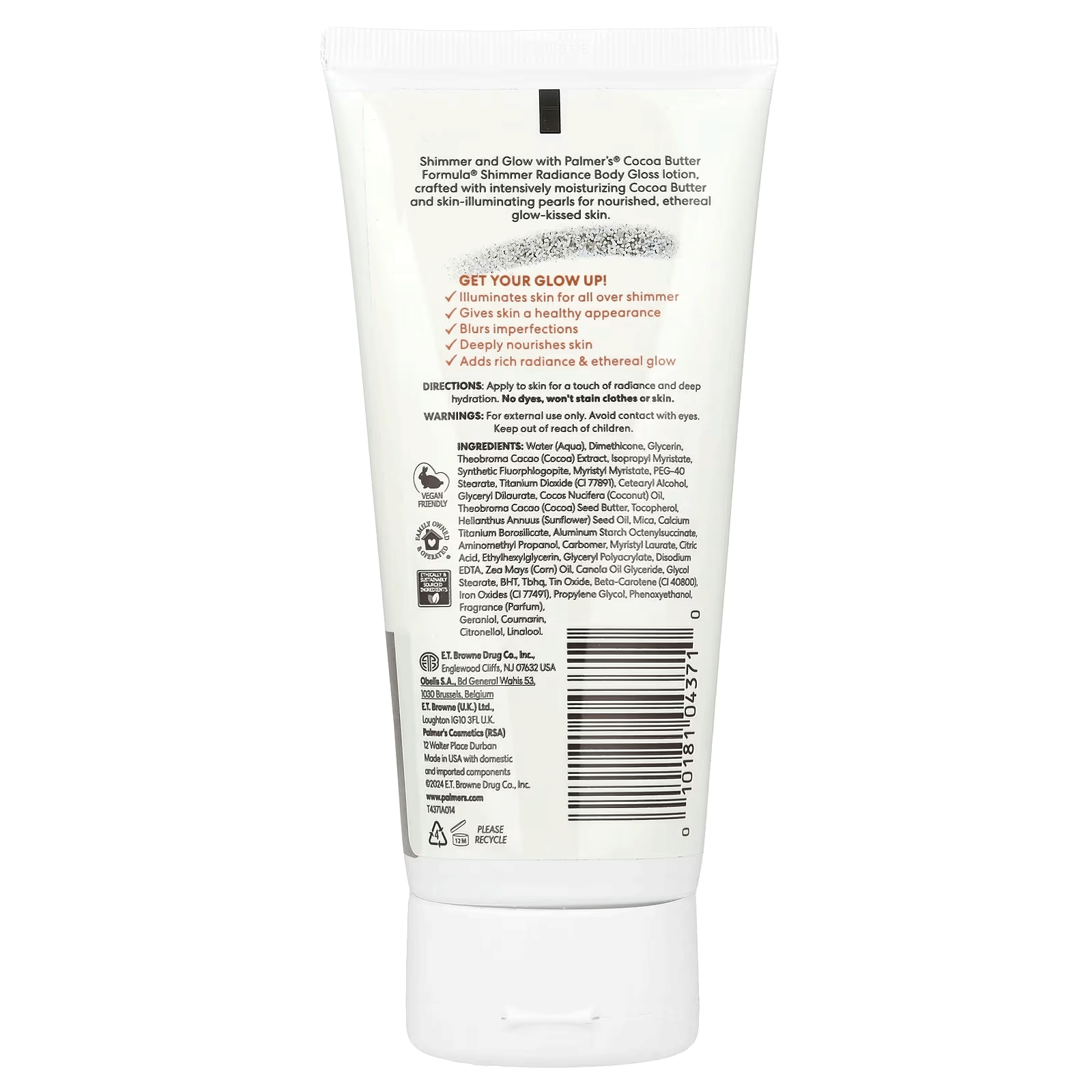 KT Supply - Wholesale Bath/Body Oil - Palmers Cocoa Butter Formula Shimmer Radiance Body Gloss,5oz1