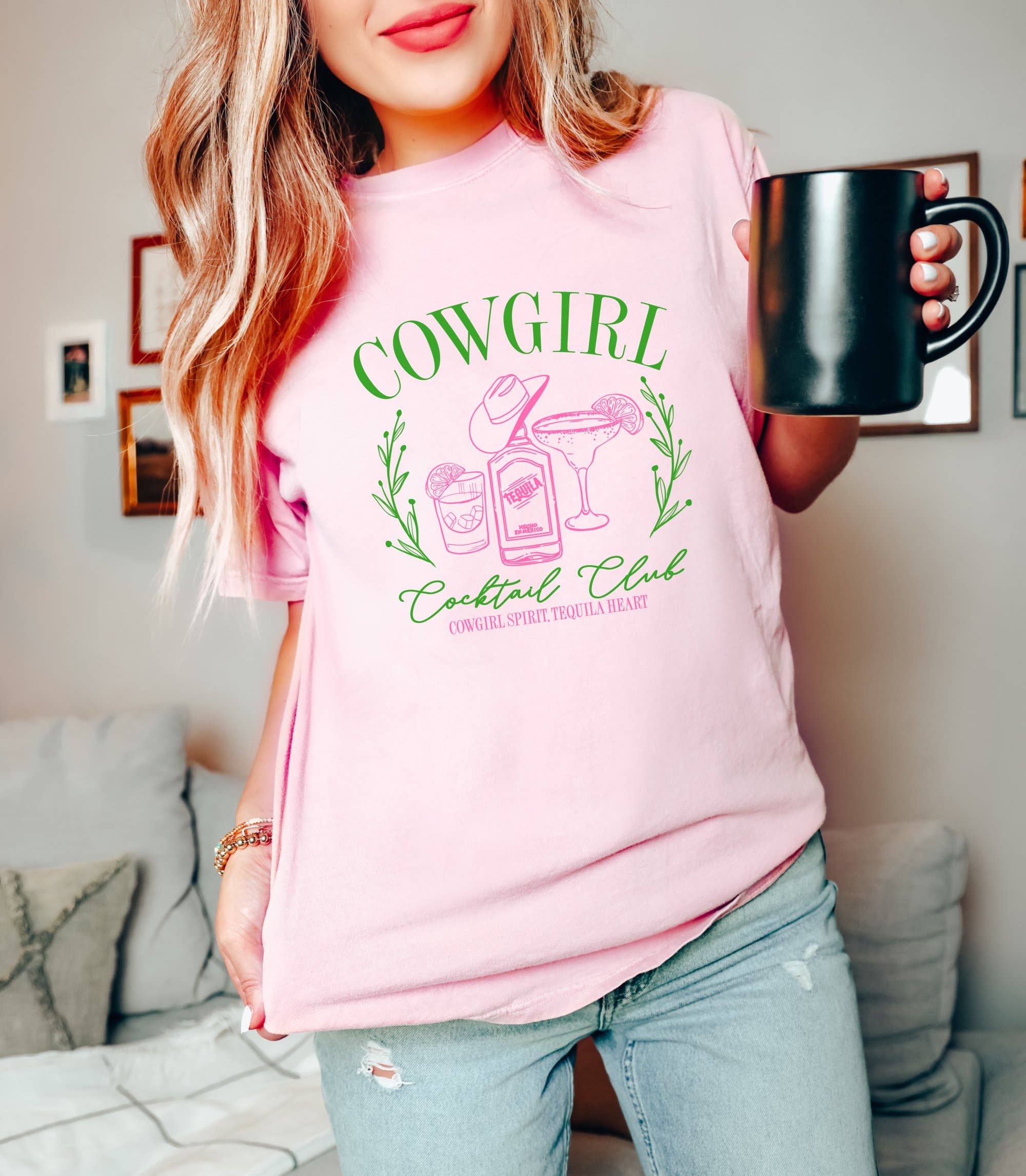 P E T I T R U E - Wholesale Tunic - Women's - Cowgirl Shirt, Cute Western Summer Shirt Cocktail Club Tee2