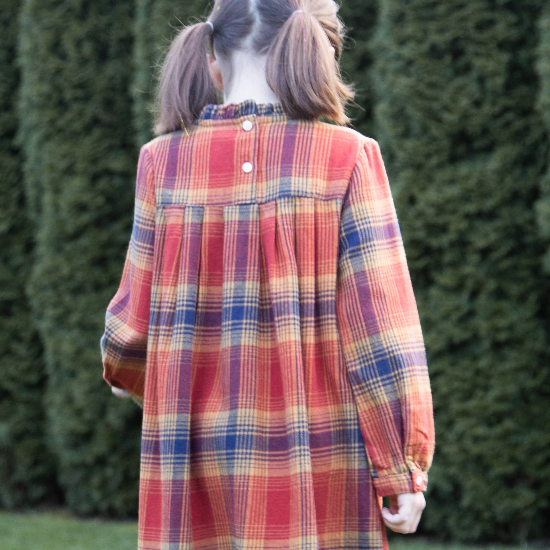 Beet World - Wholesale Dress - Kids - Myrtle Dress | Orange Winter Plaid2