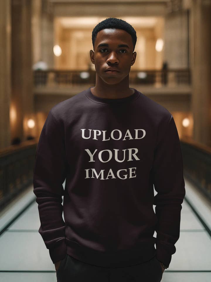 Gildan 18000 Brown Crewneck Sweatshirt Custom Print Service for wholesale by Tshirtplus