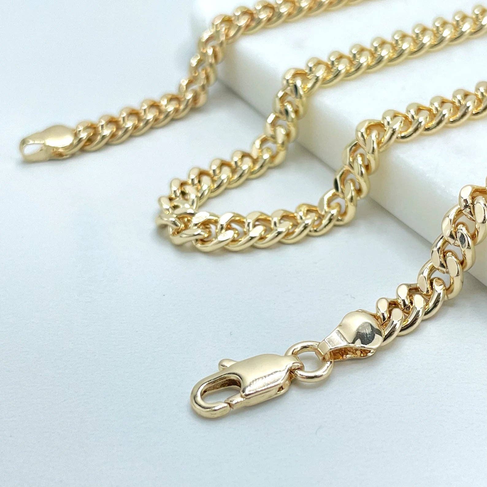 Luxus Accessories – wholesale Link & chain necklace – 18k Gold Filled Cuban Link Unisex Curb Link Chain7