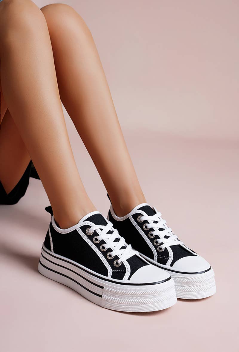 LADY GLORY - Wholesale Lifestyle Sneakers - Women's - Casual chic canvas platform sneakers0