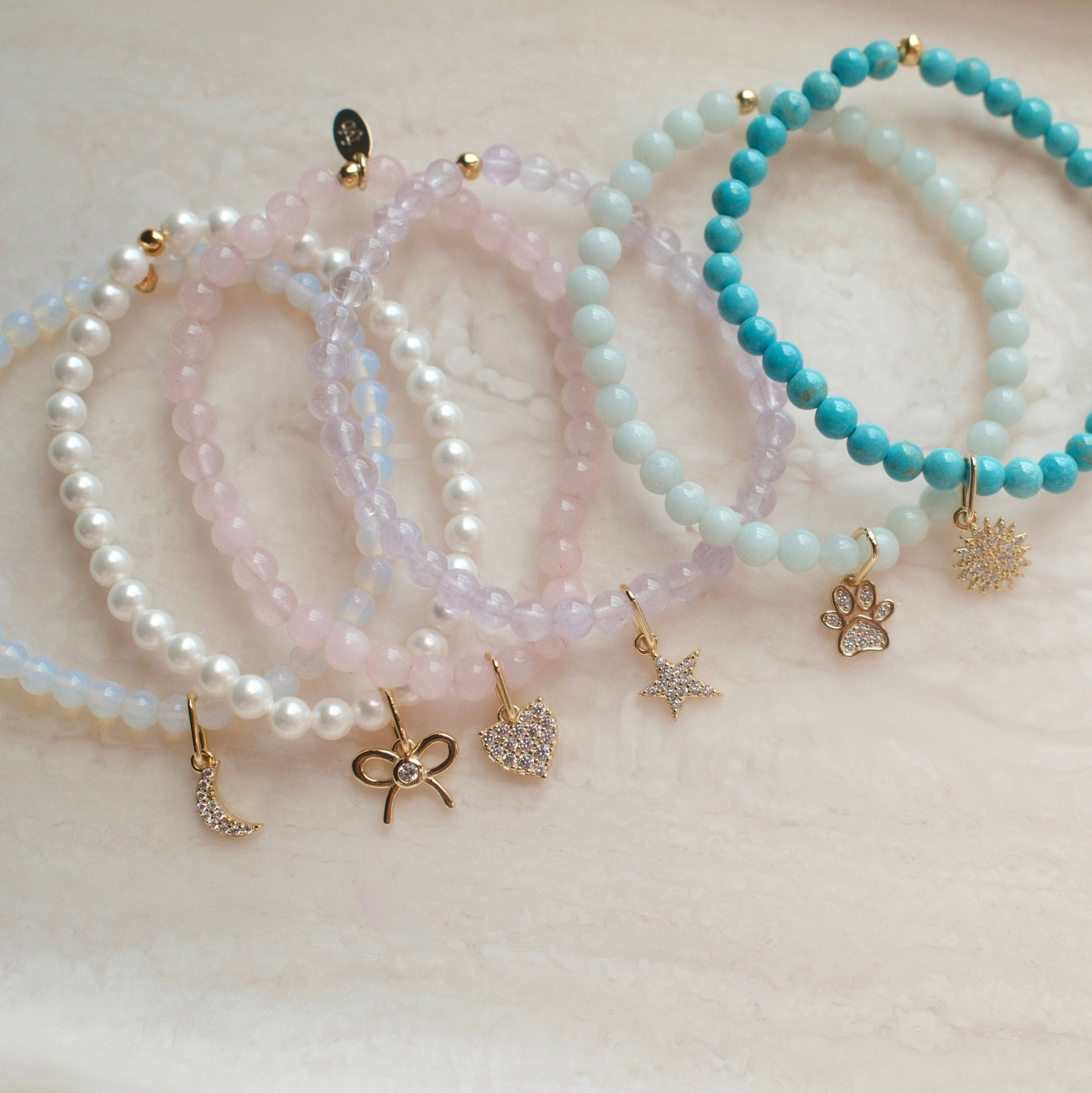 fyb jewelry - Wholesale Charm/Dangle Bracelet - AMAZONITE PAWPRINT CHARM BRACELET1