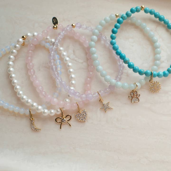 fyb jewelry - Wholesale Charm/Dangle Bracelet - AMAZONITE PAWPRINT CHARM BRACELET1