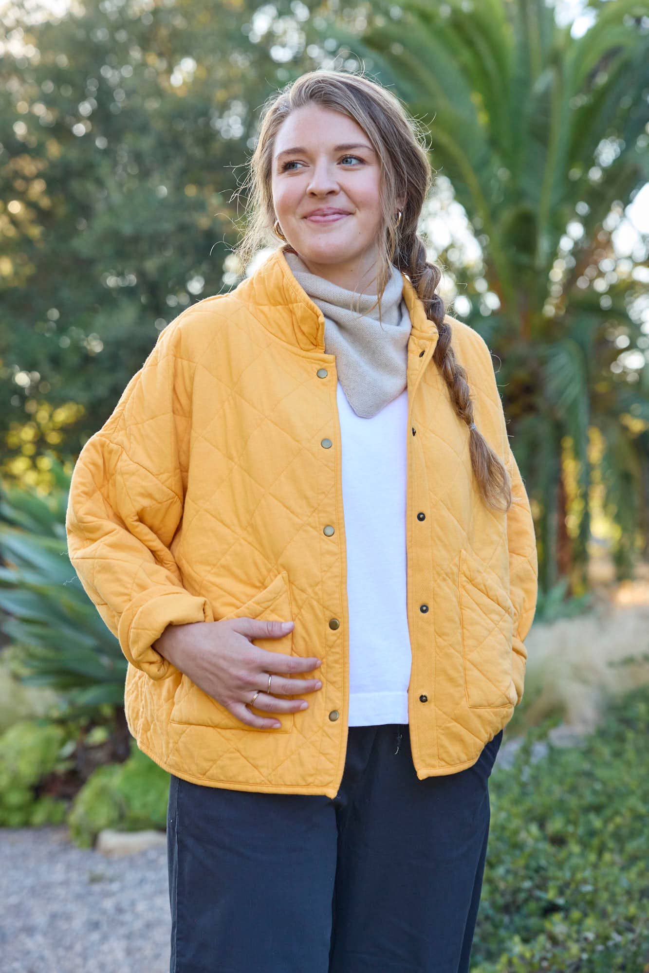 and for Good - Wholesale Scarf - Women's - Newport Triangle Recycled Cashmere Scarf - Oatmeal1