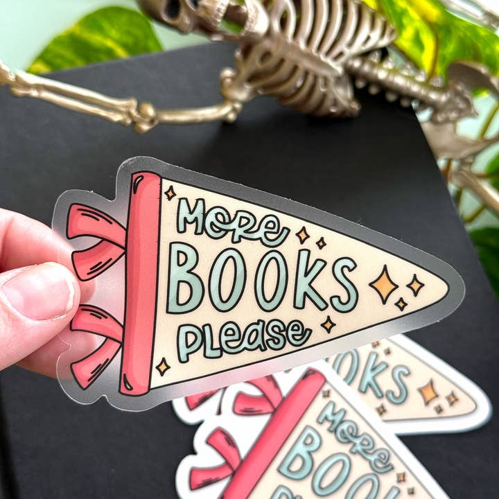 Mais Livros Por Favor Bandeira de Acampamento Autocolante de Vinil Transparente por atacado de EhrynSka