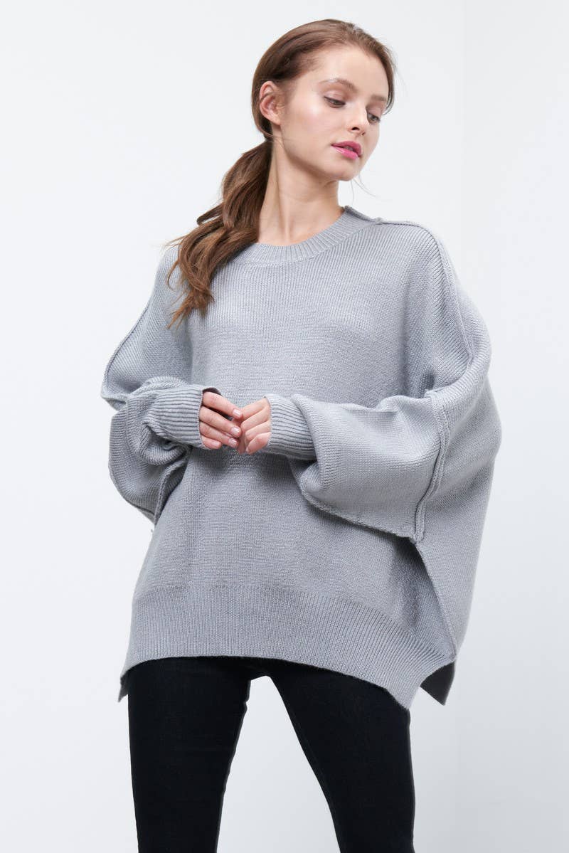 Newbury Kustom - Wholesale Tunic Sweater - Women's - 10319A -Slouchy silhouette  pullover sweater1
