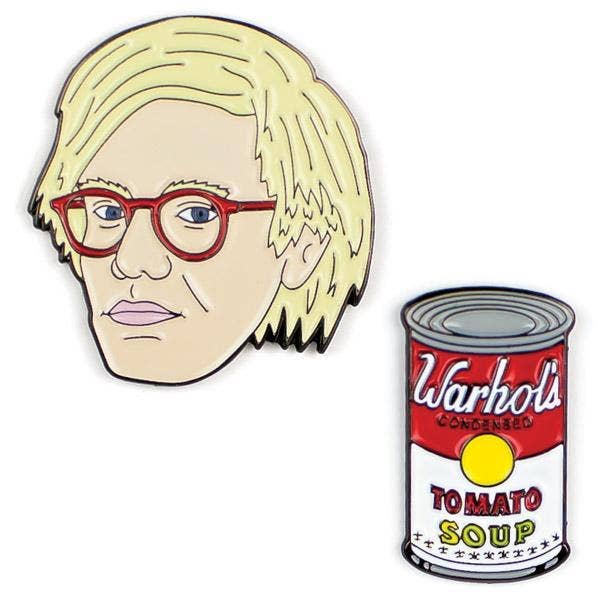 Unemployed Philosophers Guild - Wholesale Lapel Pin/Button - Warhol & Soup Can Pins2