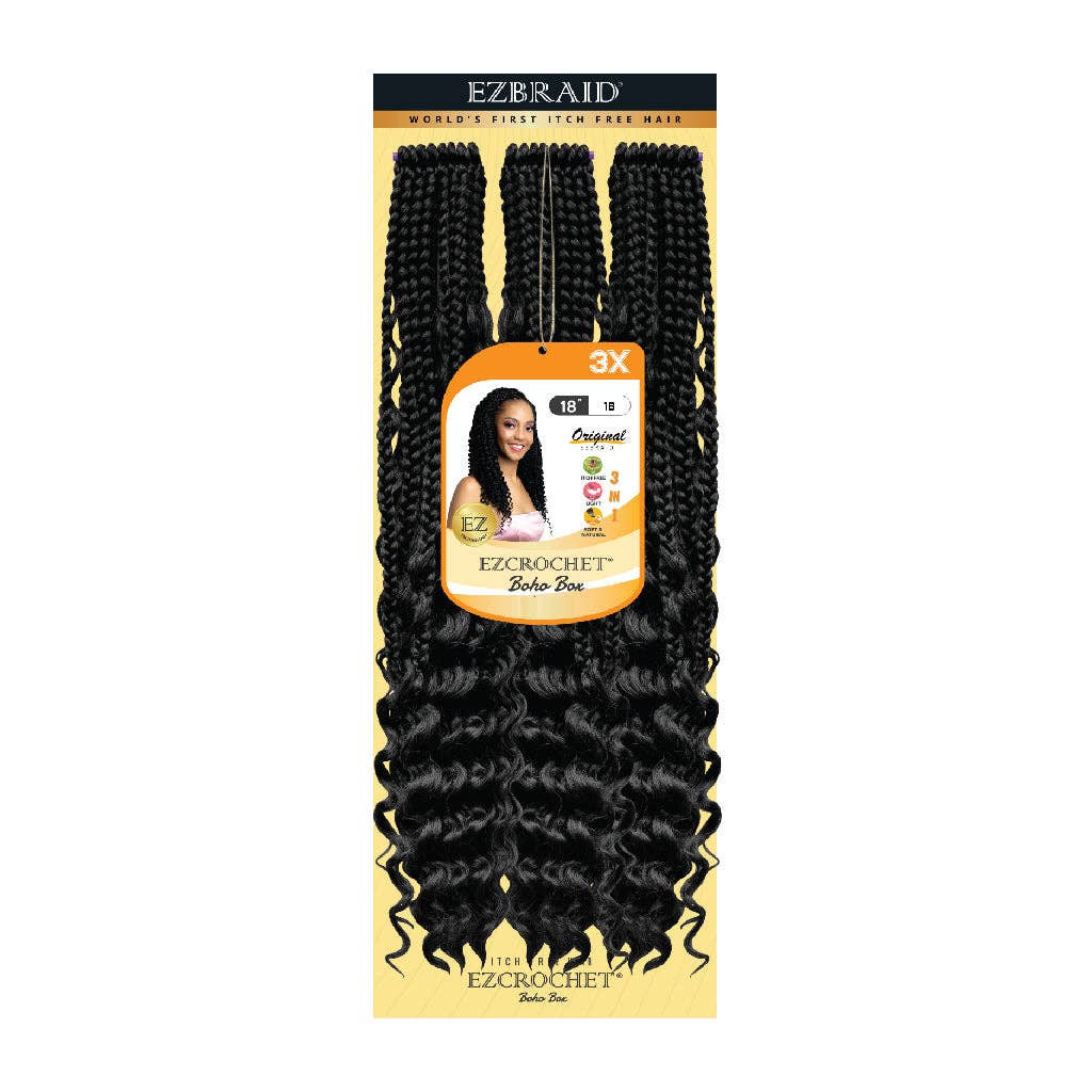 EZBRAID UK - Venta al por mayor Extensiones para el pelo - EZCROCHET Boho Box trenzas de 45 cm - paquete triple0