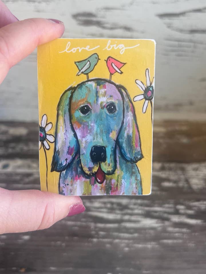 Love big Dog Art Magnet for wholesale by Sunshine Girl Designs