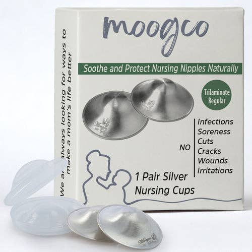 Coppe per allattamento in argento MOOGCO 925k Argento - Trilaminato per la vendita all'ingrosso da parte di MOOGCO Silver Nursing Cups