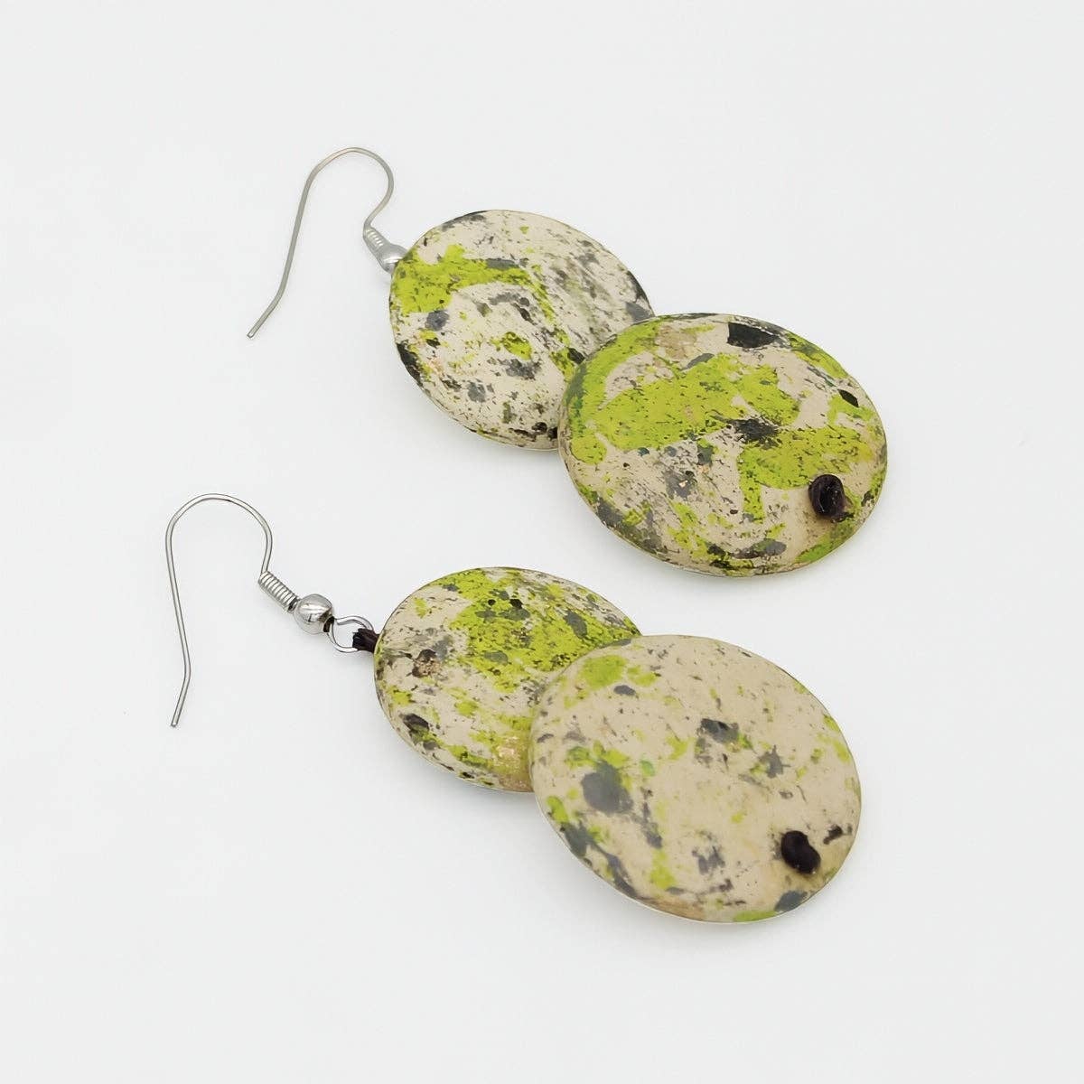 Sylca Designs - Wholesale Dangle Earrings - Speckled Green Amelie Earrings2