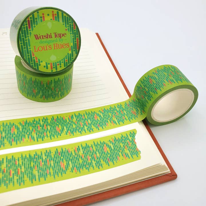 Green Strip Washi Tape for wholesale by Lou's Hues