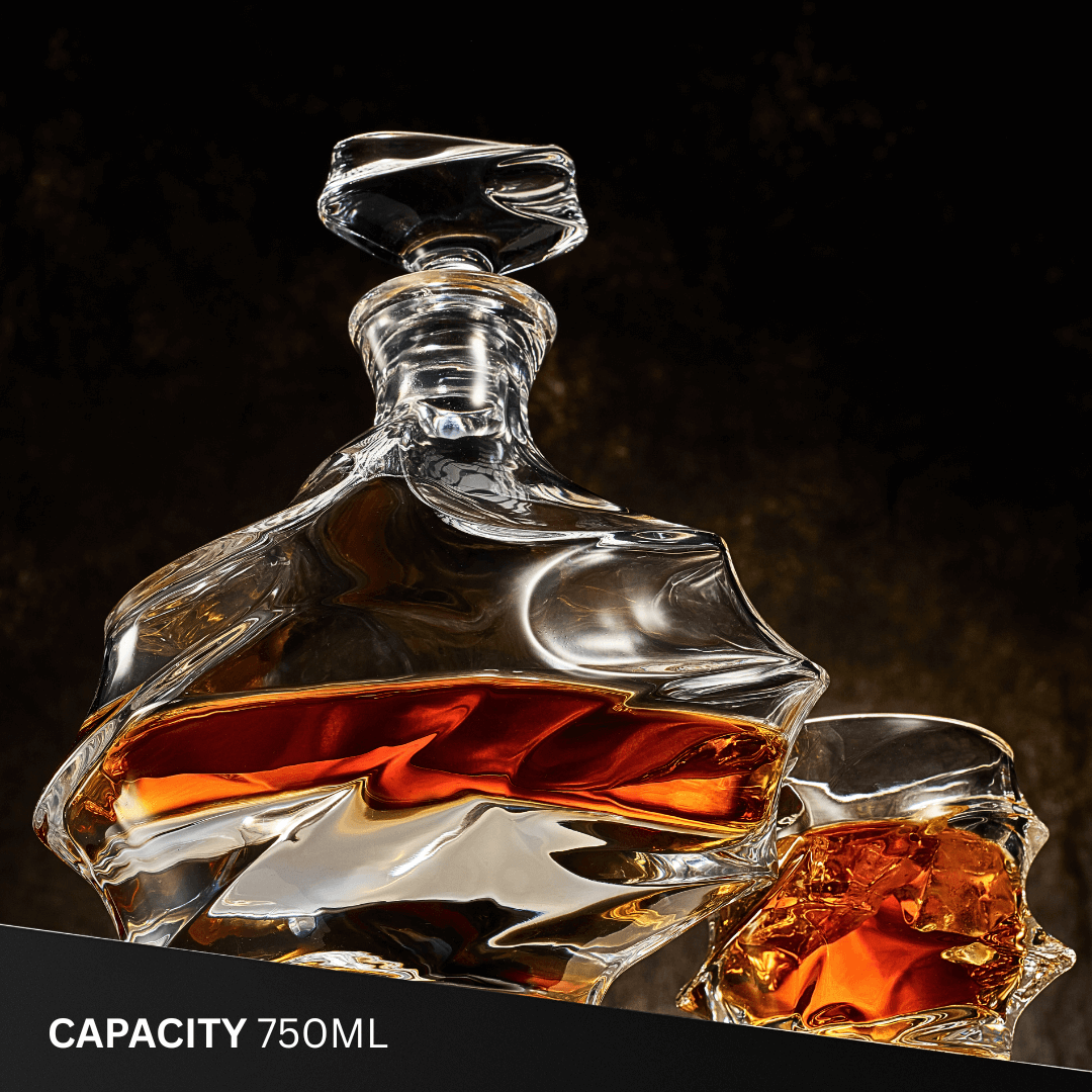 TsukiGlass - Wholesale Decanter - Storm Japanese Crystal Whisky Decanter V21