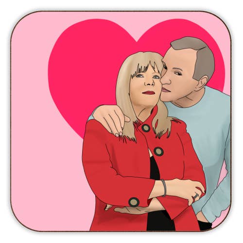 Coasters 'Pam & Mick' by Pink and Pip for wholesale by ART WOW