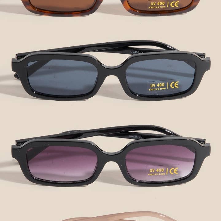 Plastic Frame Rectangle Sunglasses Set for wholesale by Anarchy Street