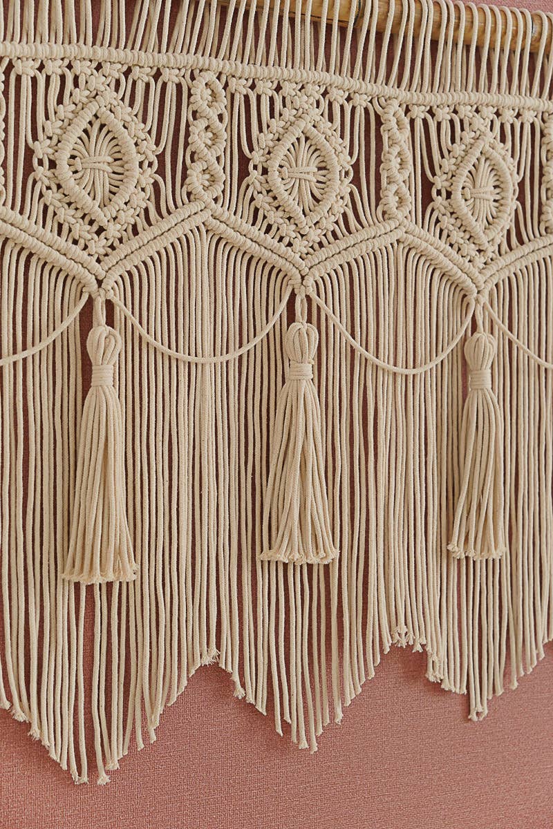 BeanDaikon – wholesale Kappa – Macrame tofs fönstervalansgardin C1313