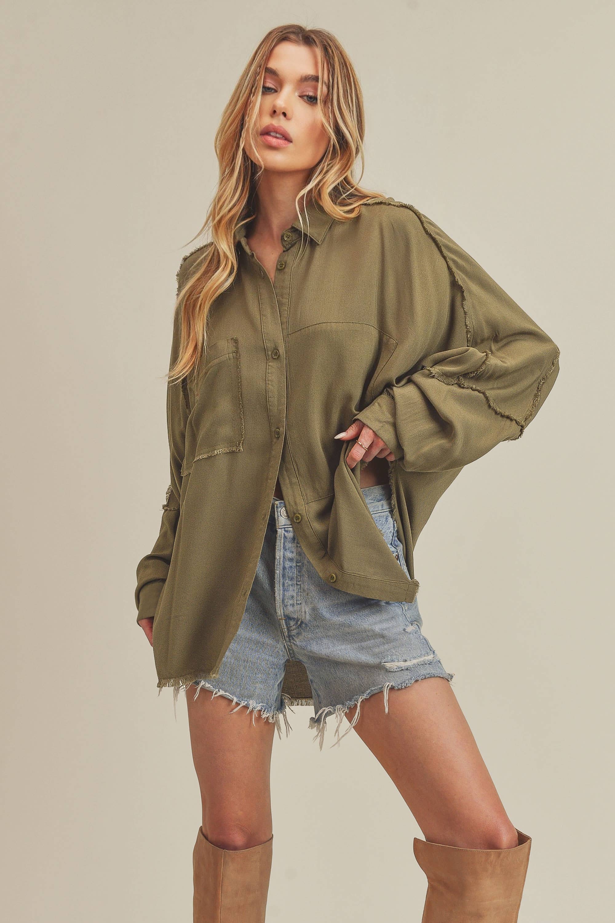 AEMI + CO - Wholesale Button Down Shirt - Women's - 879AK Delilah Shirt7