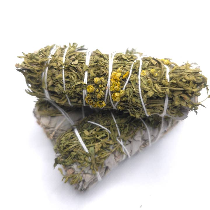 Third Eye Sage - Wholesale Smudge stick - Wholesale Ruda Rue & White Sage Smudge Sticks for Protection, Purification, Energy Cleansing, and Spiritual Healing – Ethically Sourced Premium California Bundles2