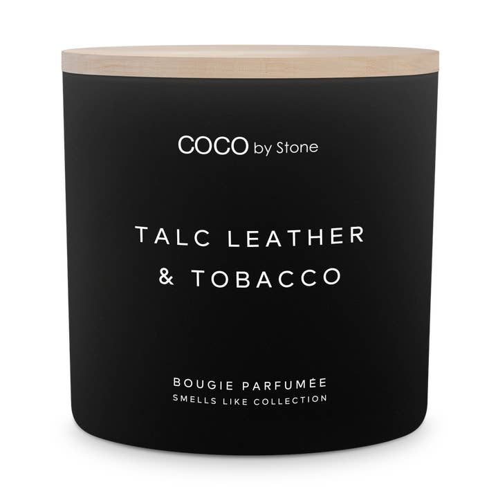 15oz Smells Like Talc Leather & Tobacco Candle for wholesale by ENVIRONMENT