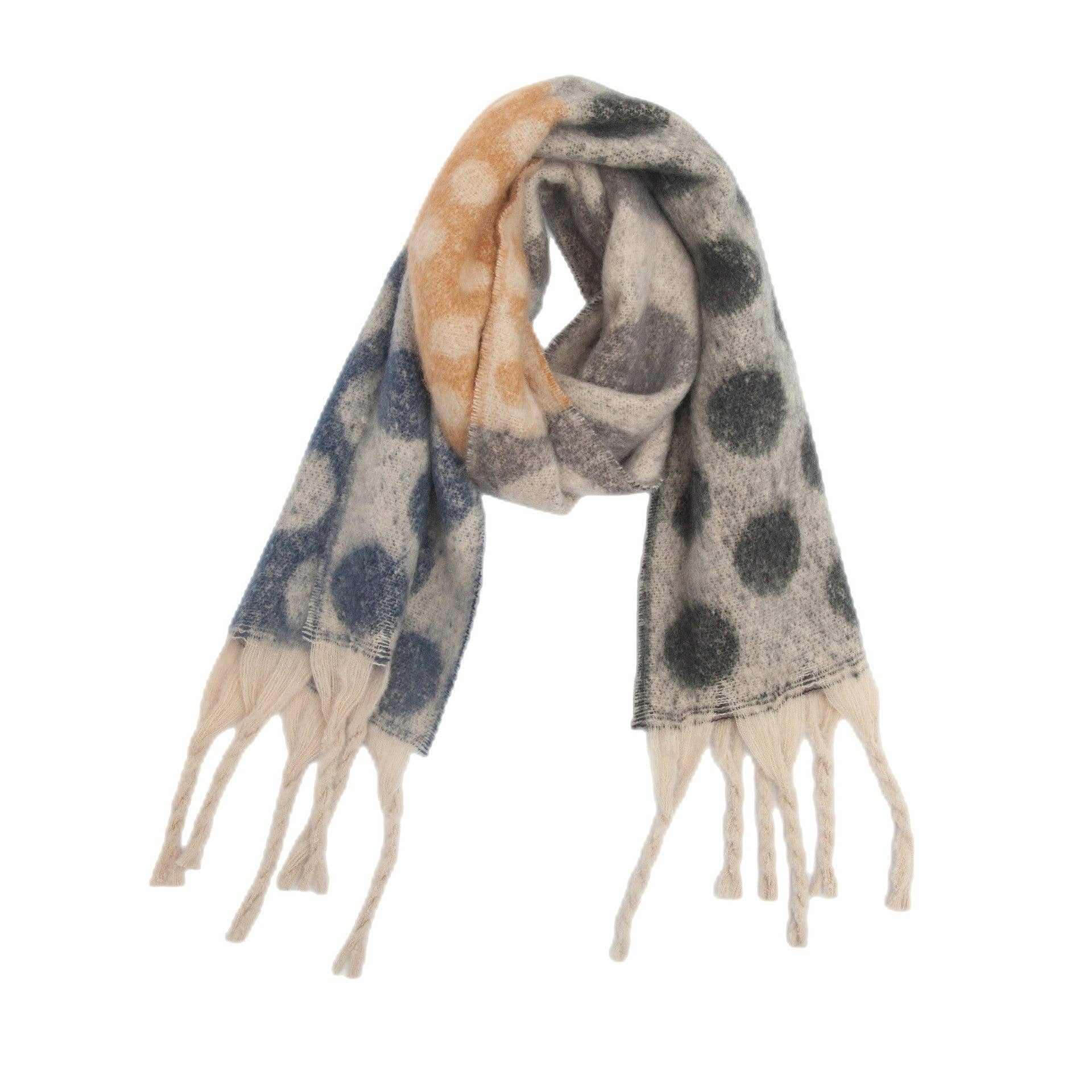 Dipped Shop – Cachecol - Mulher por atacado – Borla de Ponta de Cor Contraste DPKS10261