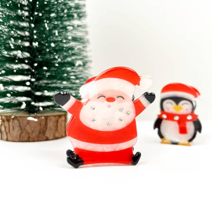 TheDivaSoap - Wholesale Hair Clip - Women's - Rhinestone Christmas Hair Clip, Santa Claus Claw Clip6