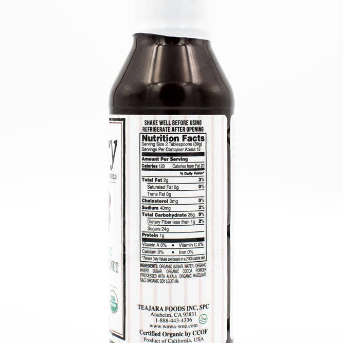 Wabry Organic Syrups - Wholesale Flavored Syrup - Chocolate Hazelnut Syrup