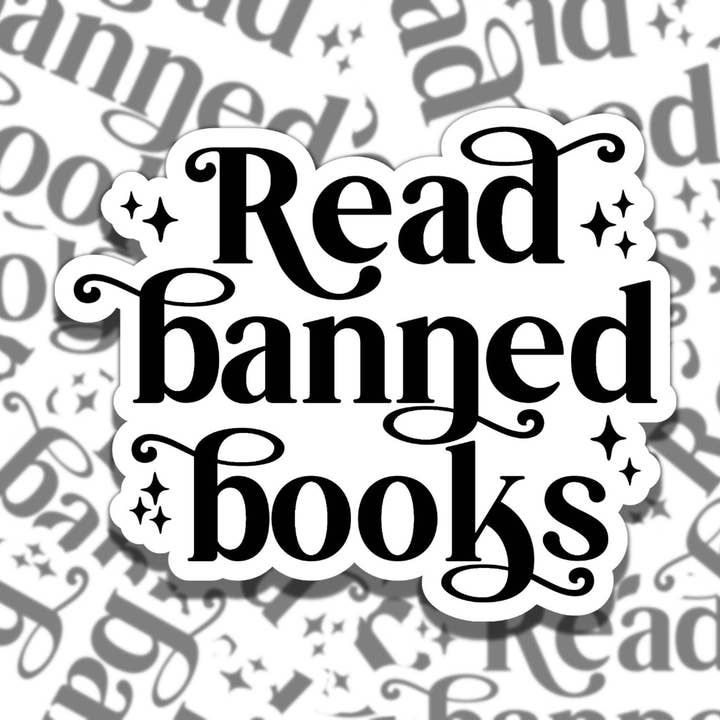 Autocollant en vinyle Banned Books pour liseuse et Bookworm, cadeau pour la vente par Sticky Sadness Designs