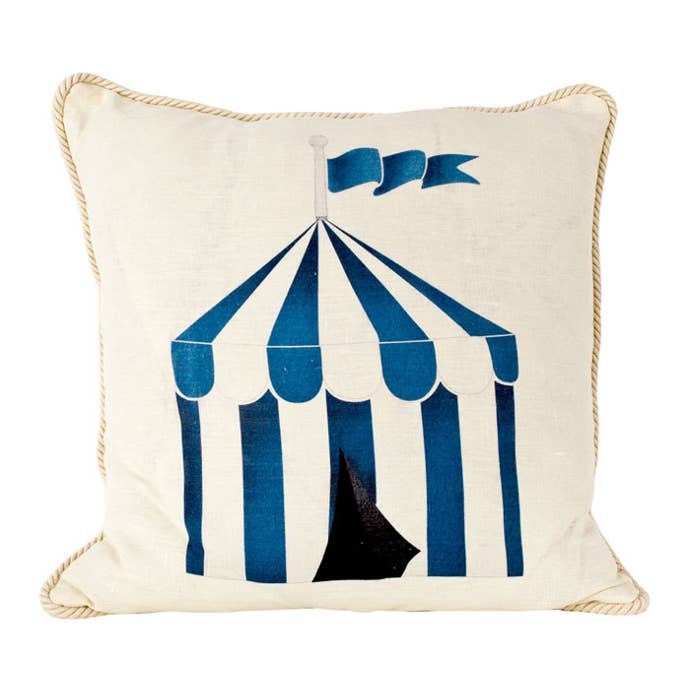 Nautisk/blå och vit Cabana kudde för wholesale av Ox Bow Decor