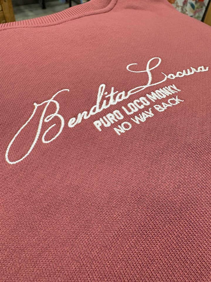 Unisex Oversize Sweatshirt Blessed Madness Embroidered Crazy Monky Wine for wholesale on Faire1