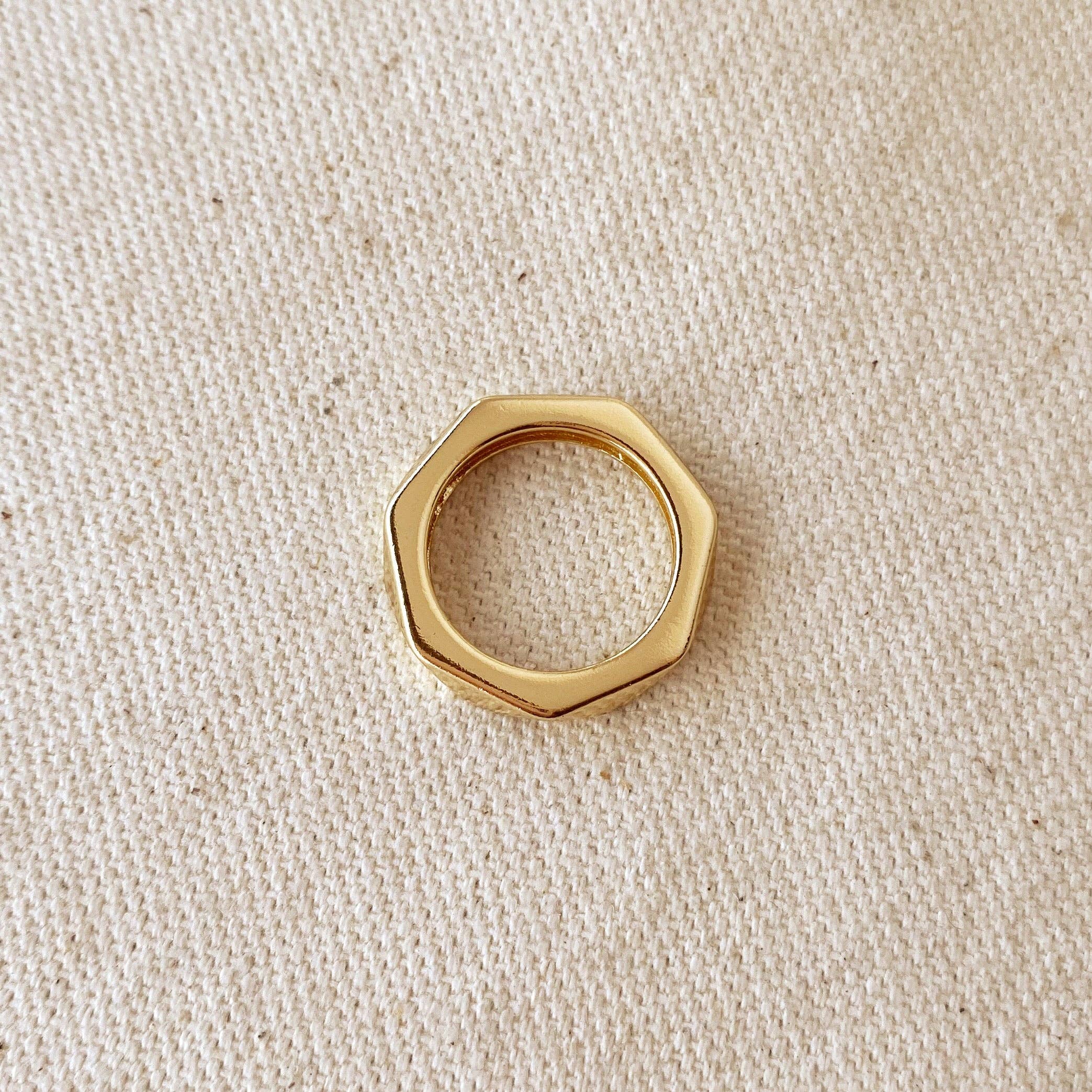 GoldFi – wholesale Band/stacked ring – 18k Gold Filled Faceted Band Ring6