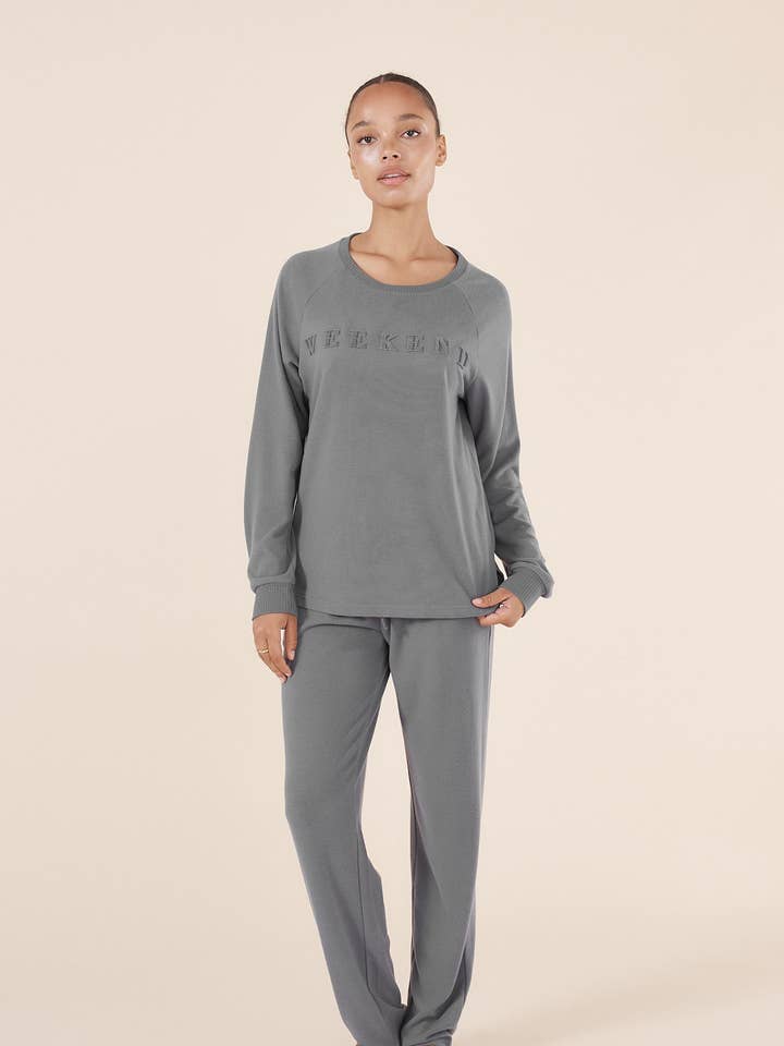 Weekend Lounge Set - Keira Grey for wholesale by Gingerlilly