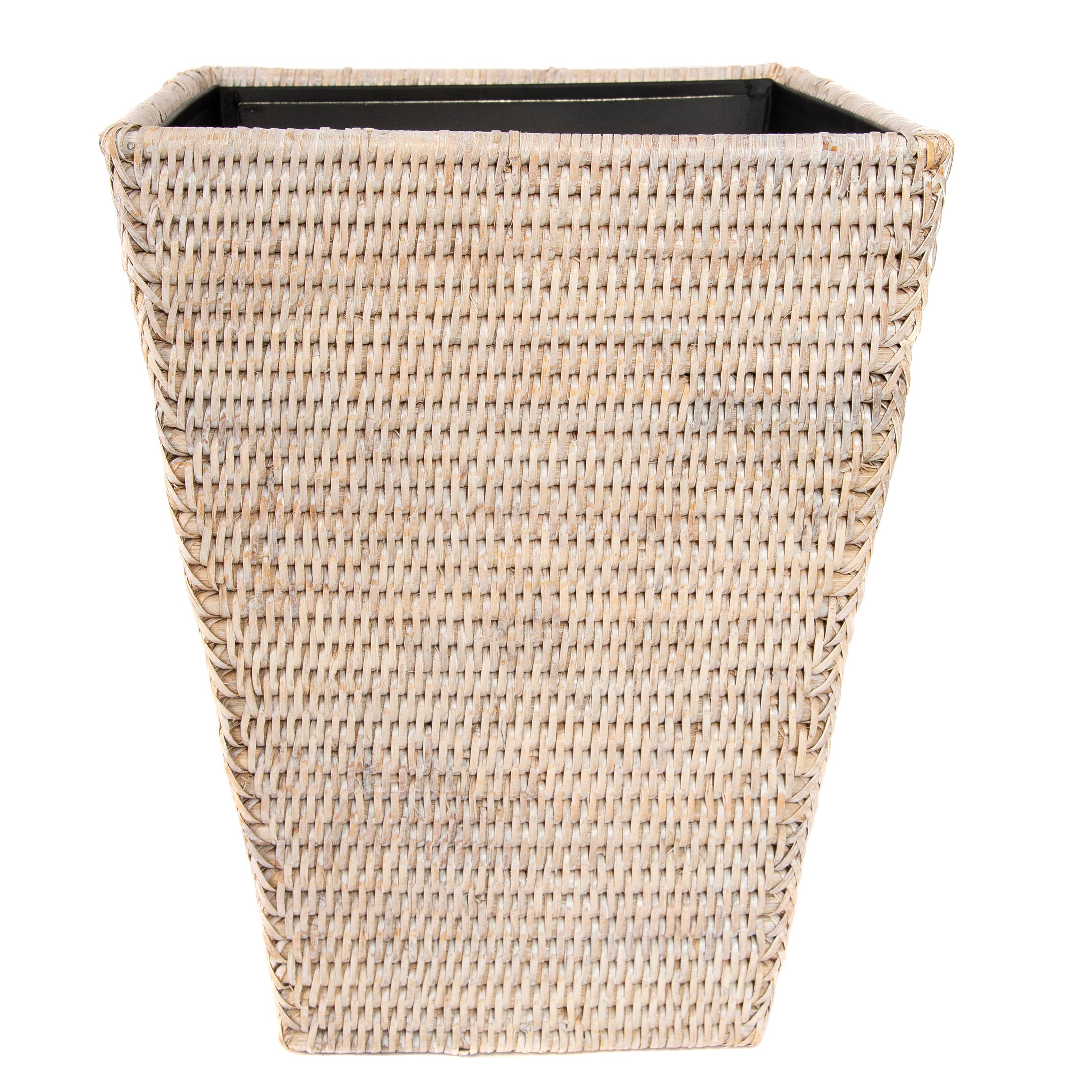 Artifacts Trading Company - Wholesale Trashcan/Trash Bin - Square Tapered Rattan Waste Basket, Handwoven bin10