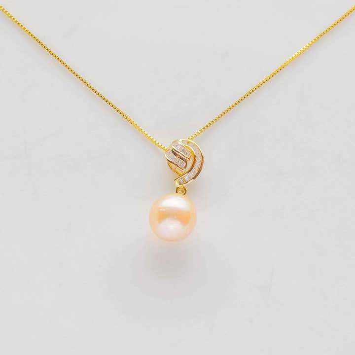 Sydhavets gyldne creme dråbe perle vedhæng halskæde 12mm AAA for engroshandel hos Vayo Pearls