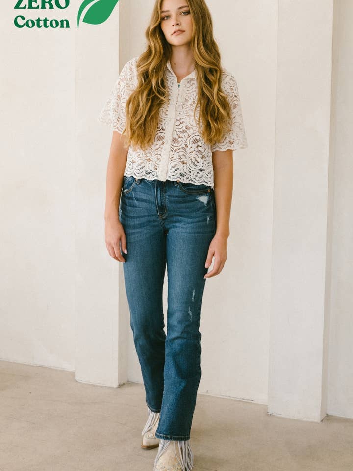 ARTEMIS VINTAGE - Wholesale Jeans - Women's - ECO ZERO COTTON CORSET HIGH RISE PHONE POCKET BOOTCUT JEANS