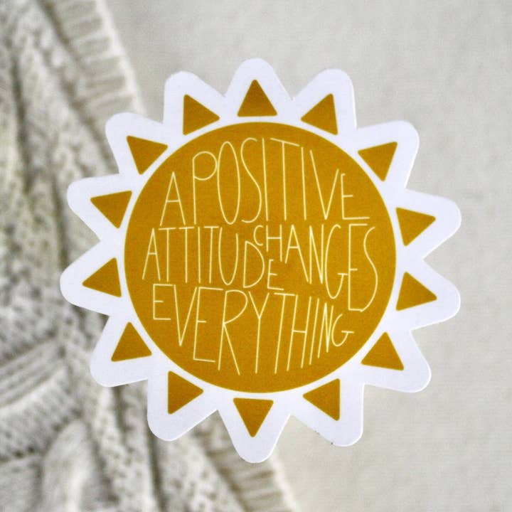 Adesivo Uma atitude positiva muda tudo, 3 x 3 polegadas por atacado de H&L Craft Co