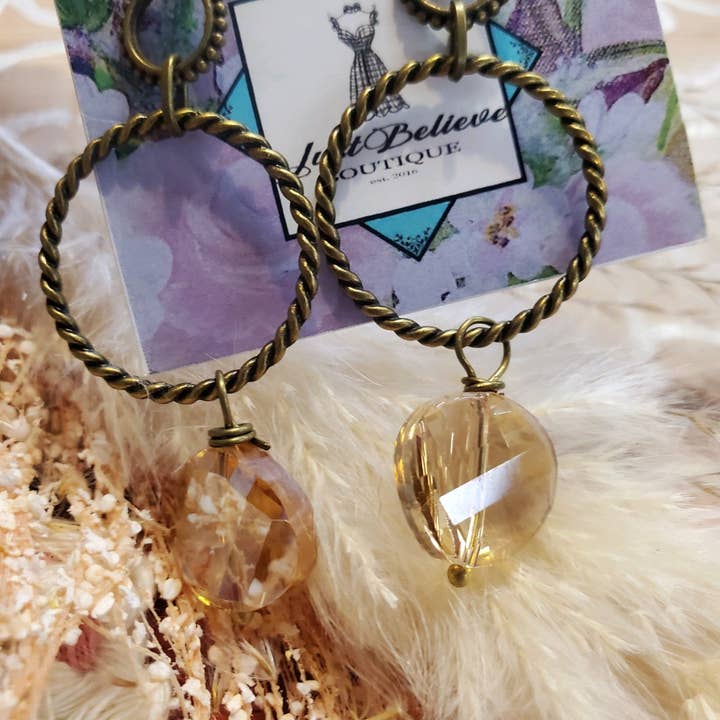 Round loop Iridescent Earring for wholesale by FARMASI & Just Believe Boutique Wholesale