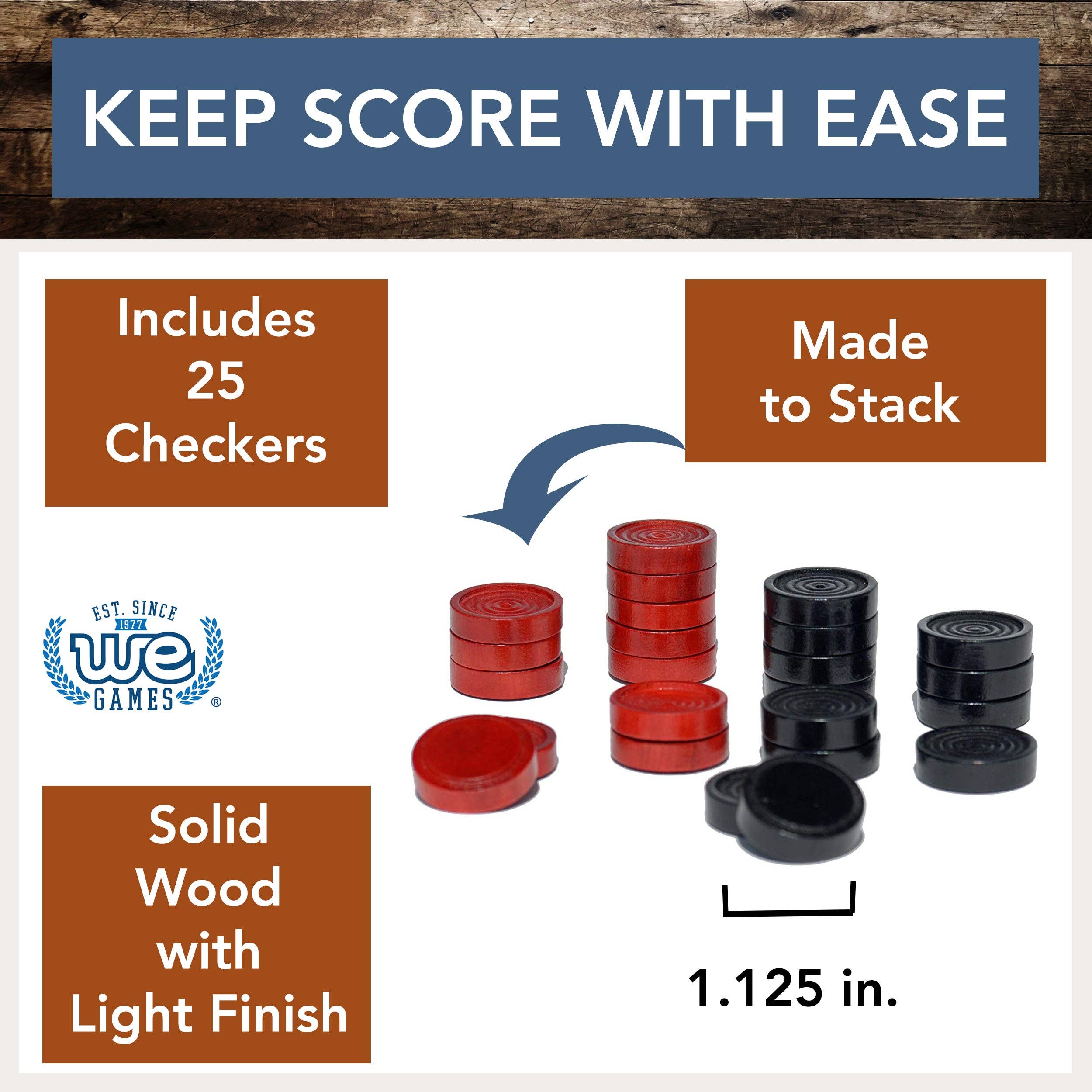 Wood Expressions - Wholesale Board Game - WE Games Wood Backgammon Pieces with Cloth Pouch11