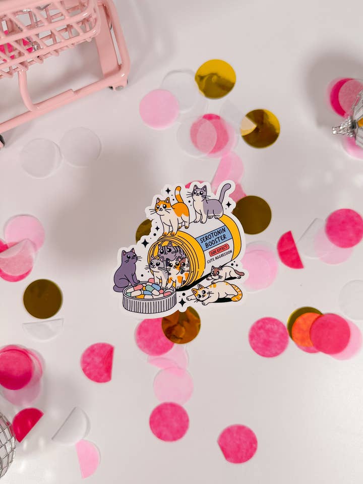Autocollant en vinyle Serotonin Booster pour la vente par BlushedDesigns Co.