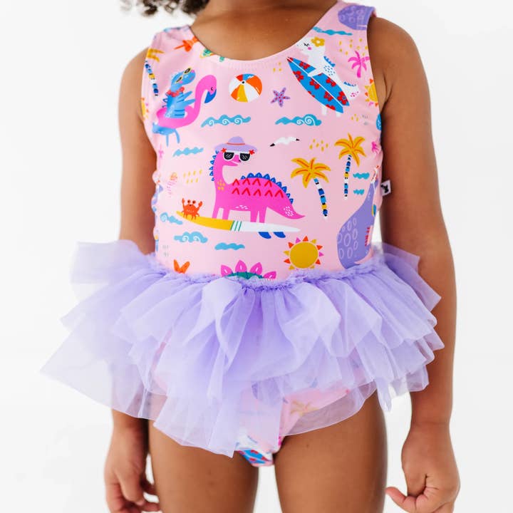 Kiki + Lulu - Wholesale One Piece Swimsuit - Kids - Pink Dino Girls Swimsuit With Tutu10