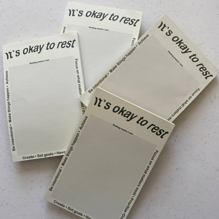 It's okay to rest notepad for wholesale by Rivers Rose
