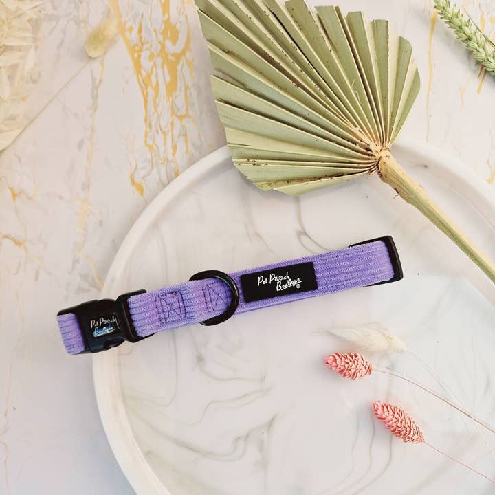 Pet Pooch Boutique - Wholesale Pet Collar - Dog - Pastel Purple Cord Puppy or Dog Collar - sizes XS - L (soft)